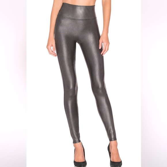 SPANX Pants - FAUX LEATHER LEGGINGS - XS BLACK